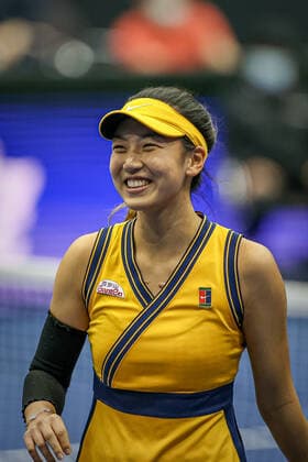 TENNIS - WTA, Tennis Damen Upper Austria Ladies Linz LINZ,AUSTRIA,11.NOV.21 - TENNIS - WTA Tour, Upper Austria Ladies Linz. Image shows Xinyu Wang (CHN).  GEPAxpictures xManfredxBinder