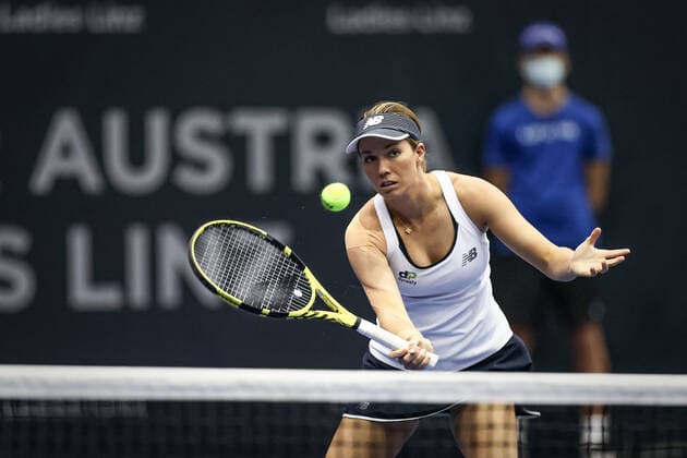 TENNIS - WTA, Tennis Damen Upper Austria Ladies Linz LINZ,AUSTRIA,11.NOV.21 - TENNIS - WTA Tour, Upper Austria Ladies Linz. Image shows Danielle Collins (USA).  GEPAxpictures xManfredxBinder