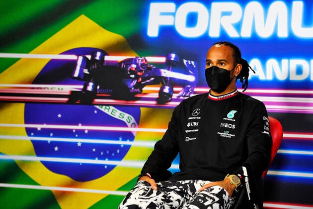 F1 Grand Prix of Brazil 44 Lewis Hamilton (GBR, Mercedes-AMG Petronas F1 Team), F1 Grand Prix of Brazil at Autodromo Jose Carlos Pace on November 11, 2021 in Sao Paulo, Brazil. (Photo by xpbimages.com XPB Images FIA Pool via HOCH ZWEI) Sao Paulo Brazil Poolfoto HOCH ZWEI Pool XPB Images ,EDITORIAL USE ONLY