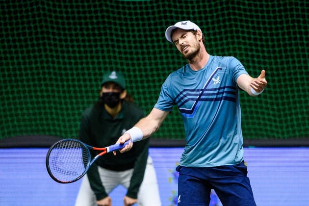 211111 Andy Murray of Great Britain looks dejected as he?s competing in men s quarter final s Singles match during Stockholm Open on November 11, 2021 in Stockholm Photo Jesper Zerman BILDBYRAN COP 234 JZ0154 tennis stockholm open day 5 bbeng single depp,  Copyright: JESPERxZERMAN BB211111JZ082