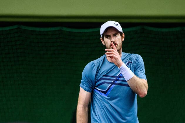 211111 Andy Murray of Great Britain tells the spectators to be quiet as he?s competing in men s quarter final s Singles match during Stockholm Open on November 11, 2021 in Stockholm Photo Jesper Zerman BILDBYRAN COP 234 JZ0154 tennis stockholm open day 5 bbeng single depp,  Copyright: JESPERxZERMAN BB211111JZ089