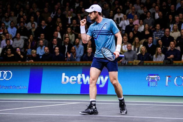 211111 Andy Murray of Great Britain celebrates as he?s competing in men s quarter final s Singles match during Stockholm Open on November 11, 2021 in Stockholm Photo Jesper Zerman BILDBYRAN COP 234 JZ0154 tennis stockholm open day 5 bbeng single jubel,  Copyright: JESPERxZERMAN BB211111JZ109