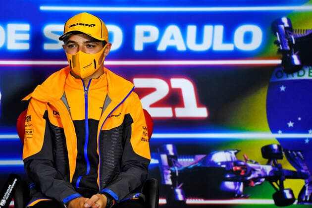 F1 Grand Prix of Brazil 4 Lando Norris (GBR, McLaren F1 Team), F1 Grand Prix of Brazil at Autodromo Jose Carlos Pace on November 11, 2021 in Sao Paulo, Brazil. (Photo by xpbimages.com XPB Images FIA Pool via HOCH ZWEI) Sao Paulo Brazil Poolfoto HOCH ZWEI Pool XPB Images ,EDITORIAL USE ONLY