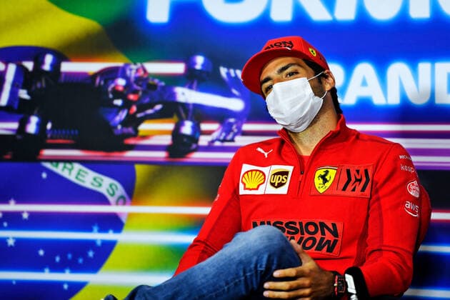 F1 Grand Prix of Brazil 55 Carlos Sainz (ESP, Scuderia Ferrari Mission Winnow), F1 Grand Prix of Brazil at Autodromo Jose Carlos Pace on November 11, 2021 in Sao Paulo, Brazil. (Photo by xpbimages.com XPB Images FIA Pool via HOCH ZWEI) Sao Paulo Brazil Poolfoto HOCH ZWEI Pool XPB Images ,EDITORIAL USE ONLY