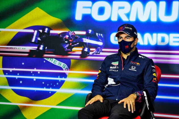 F1 Grand Prix of Brazil 11 Sergio Perez (MEX, Red Bull Racing), F1 Grand Prix of Brazil at Autodromo Jose Carlos Pace on November 11, 2021 in Sao Paulo, Brazil. (Photo by xpbimages.com XPB Images FIA Pool via HOCH ZWEI) Sao Paulo Brazil Poolfoto HOCH ZWEI Pool XPB Images ,EDITORIAL USE ONLY