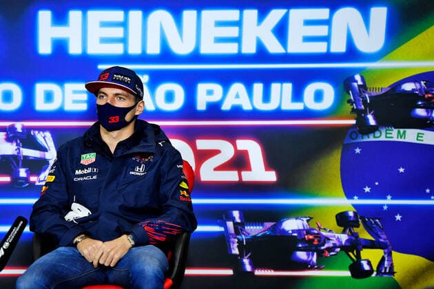 F1 Grand Prix of Brazil 33 Max Verstappen (NED, Red Bull Racing), F1 Grand Prix of Brazil at Autodromo Jose Carlos Pace on November 11, 2021 in Sao Paulo, Brazil. (Photo by xpbimages.com XPB Images FIA Pool via HOCH ZWEI) Sao Paulo Brazil Poolfoto HOCH ZWEI Pool XPB Images ,EDITORIAL USE ONLY