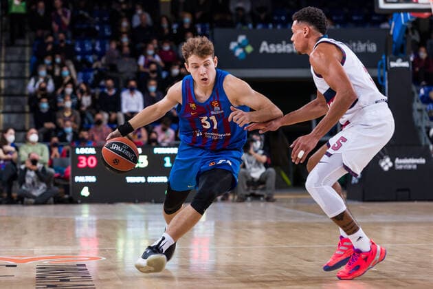 November 11, 2021, Barcelona, Barcelona, Spain: Rokas Jokubaitis of FC Barcelona, Barca in action during the Turkish Airlines EuroLeague match between FC Barcelona and Bitci Baskonia at Palau Blaugrana on November 11, 2021 in Barcelona, Spain. Barcelona Spain - ZUMAa181 20211111_zaa_a181_046 Copyright: xJavierxBorregox