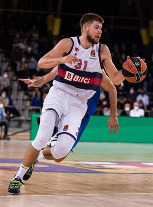 November 11, 2021, Barcelona, Barcelona, Spain: Rokas Giedraitis of Bitci Baskonia in action during the Turkish Airlines EuroLeague match between FC Barcelona, Barca and Bitci Baskonia at Palau Blaugrana on November 11, 2021 in Barcelona, Spain. Barcelona Spain - ZUMAa181 20211111_zaa_a181_053 Copyright: xJavierxBorregox