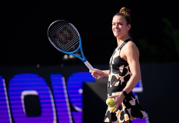 Mandatory Credit: Photo by Rob Prange Shutterstock (12596804az) Maria Sakkari of Greece in action during the first round-robin match at the 2021 Akron WTA, Tennis Damen Finals Guadalajara WTA tennis tournament Akron WTA Finals, Day 2, Tennis, Panamerican Tennis Center Guadalajara, Mexico - 11 Nov 2021 Akron WTA Finals, Day 2, Tennis, Panamerican Tennis Center Guadalajara, Mexico - 11 Nov 2021  Copyright: xRobxPrange Shutterstockx 12596804az