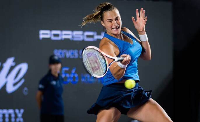 Mandatory Credit: Photo by Rob Prange Shutterstock (12596804cd) Aryna Sabalenka of Belarus in action during the first round robin match at the 2021 Akron WTA, Tennis Damen Finals Guadalajara WTA tennis tournament Akron WTA Finals, Day 2, Tennis, Panamerican Tennis Center Guadalajara, Mexico - 11 Nov 2021 Akron WTA Finals, Day 2, Tennis, Panamerican Tennis Center Guadalajara, Mexico - 11 Nov 2021  Copyright: xRobxPrange Shutterstockx 12596804cd