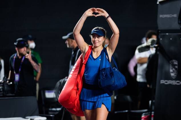 Mandatory Credit: Photo by Rob Prange Shutterstock (12596804db) Paula Badosa of Spain in action during the first round robin match at the 2021 Akron WTA, Tennis Damen Finals Guadalajara WTA tennis tournament Akron WTA Finals, Day 2, Tennis, Panamerican Tennis Center Guadalajara, Mexico - 11 Nov 2021 Akron WTA Finals, Day 2, Tennis, Panamerican Tennis Center Guadalajara, Mexico - 11 Nov 2021  Copyright: xRobxPrange Shutterstockx 12596804db