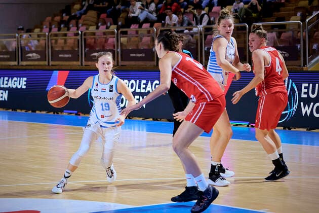 Catherine MRECHES (19) of Luxembourg BASKET BALL : Luxembourg vs Suisse - FIBA Qualication Euro 2023 - 11 11 2021 AnnDeeLamour Panoramic 