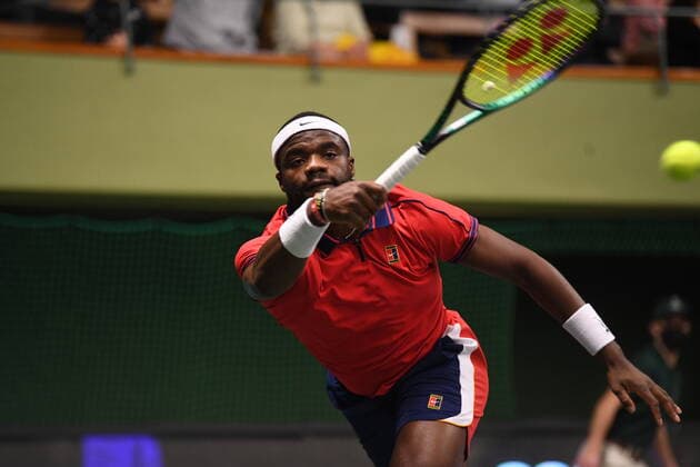 STOCKHOLM 20211112 Frances Tiafoe of USA return the ball to Tommy Paul of USA during their semi final Stockholm Open 2021 Stockholm Open 2021 at the Royal Tennis Hall Friday Nov 12, 2021 STOCKHOLM SWEDEN TENNIS x10080x,  Copyright: xFredrikxSandberg TTx STOCKHOLM OPEN TENNIS