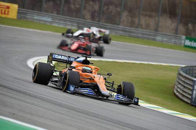 12 11 2021, Autodromo Jose Carlos Pace, Interlagos, FORMULA 1 HEINEKEN GRANDE PREMIO DO BRASIL 2021 , pictured Daniel Ricciardo AUS , McLaren F1 Team, Charles Leclerc MCO , Scuderia Ferrari Mission Winnow, Nikita Mazepin RUS , Haas F1 Team12 11 2021, Interlagos, Brazil, Autodromo Jose Carlos Pace, FORMULA 1 HEINEKEN GRANDE PREMIO DO BRASIL 2021 , photo EU Images Interlagos Autodromo Jose Carlos Pace Brazil  eu-images-506