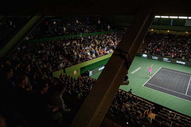 211112 Tommy Paul of USA competes in men s semi final s singles match during Stockholm Open of the Stockholm Open on November 12, 2021 in Stockholm Photo Simon Hastegard BILDBYRAN kod SH SH0191 tennis stockholm open 6 bbeng jubel,  Copyright: SIMONxHASTEGARD BB211112SH048
