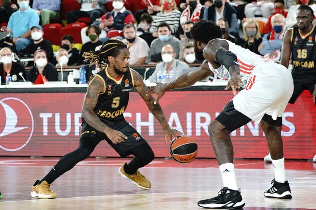 Paris Lee (AS Monaco) BASKETBALL : Monaco vs FC Bayern - Euroleague - Monaco - 12 11 2021 NorbertScanella Panoramic 