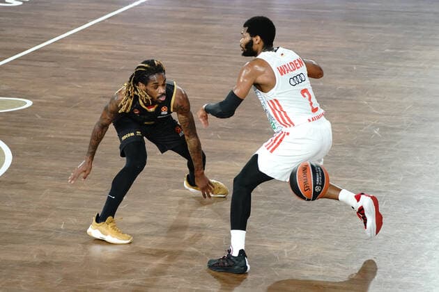 Paris Lee (AS Monaco) - Corey Walden (FC Bayern) BASKETBALL : Monaco vs FC Bayern - Euroleague - Monaco - 12 11 2021 NorbertScanella Panoramic 