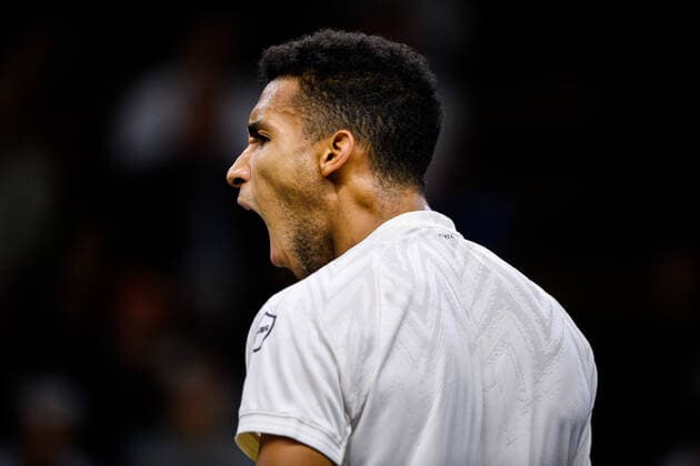 211112 Felix Auger Aliassime of Canada comepetes in men s semi final s singles match during Stockholm Open of the Stockholm Open on November 12, 2021 in Stockholm Photo Simon Hastegard BILDBYRAN kod SH SH0191 tennis stockholm open 6 bbeng jubel,  Copyright: SIMONxHASTEGARD BB211112SH070