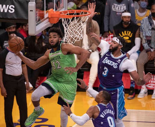 Basketball, NBA, Los Angeles Lakers - Minnesota Timberwolves