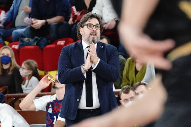 Andrea Trinchieri (Coach de FC Bayern) BASKETBALL : Monaco vs FC Bayern - Euroleague - Monaco - 12 11 2021 NorbertScanella Panoramic 