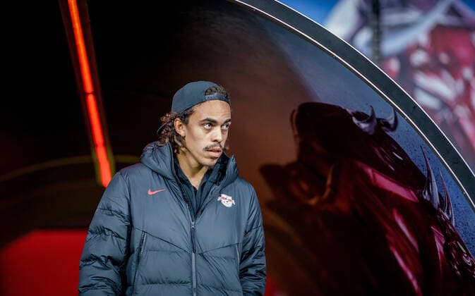 Leipzigs Yussuf Poulsen Football 1 Bundesliga, Matchday 11 RB Leipzig Borussia Dortmund 2 1 6 November 2021 Leipzig, Red Bull Arena RB Leipzig Borussia Dortmund 2 1
