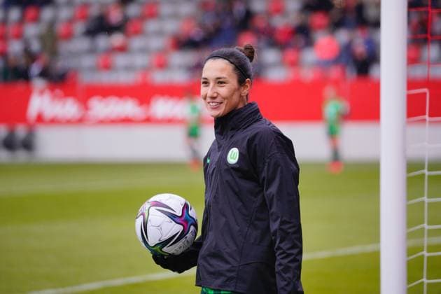 FC Bayern Campus, Munich, GERMAN Sara Doorsoun (23 Wolfsburg ) during the Flyeralarm Frauenbundesliga Game between FC Bayern Munich and VfL Wolfsburg at FC Bayern Campus in Munich. Flyeralarm Frauenbundesliga Julia Kneissl SPP FC Bayern Munich v VfL Wolfsburg 