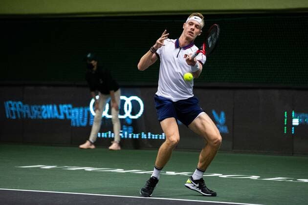 211113 Denis Shapovalov of Canada in the men s final singles match during Stockholm Open on November 13, 2021 in Stockholm,  Copyright: ANDREASxLxERIKSSON BB211113AE002