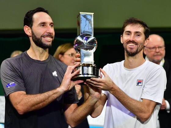 STOCKHOLM 20211113 Santiago Gonzalez MEX and Andres Molteni ARG won the men s boubles final in Stockholm Open 2021 against Aisam Ul Haq Qureshi PAK and Jean Julien Rojer NED STOCKHOLM Sweden TENNIS x10030x,  Copyright: xJonasxEkströmer TTx STOCKHOLM OPEN
