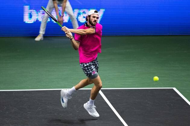 211113 Tommy Paul of USA in the men s final singles match during Stockholm Open on November 13, 2021 in Stockholm,  Copyright: ANDREASxLxERIKSSON BB211113AE004