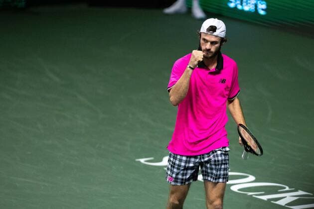 211113 Tommy Paul of USA celebrates in the men s final singles match during Stockholm Open on November 13, 2021 in Stockholm,  Copyright: ANDREASxLxERIKSSON BB211113AE005