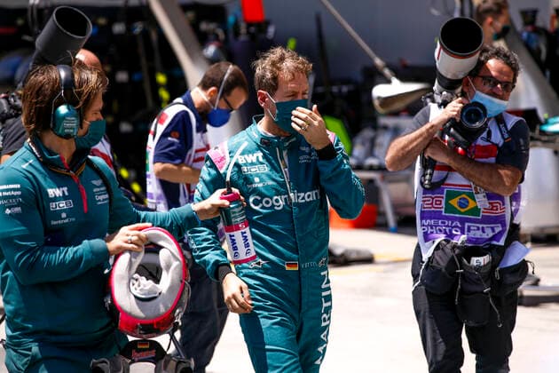 5 Sebastian Vettel GER, Aston Martin Cognizant F1 Team , F1 Grand Prix of Brazil at Autodromo Jose Carlos Pace on November 13, 2021 in Sao Paulo, Brazil Photo by HOCH ZWEI Sao Paulo Brazil