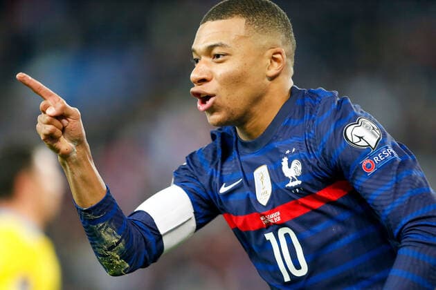 Paris, 13 November 2021, Europe World Cup Qualifiers Qatar 2022 France Kazakhstan v l ,Kylian MbappÃ FFF France goal celebration, celebrate the goal. Copyright: AntonioxBorga