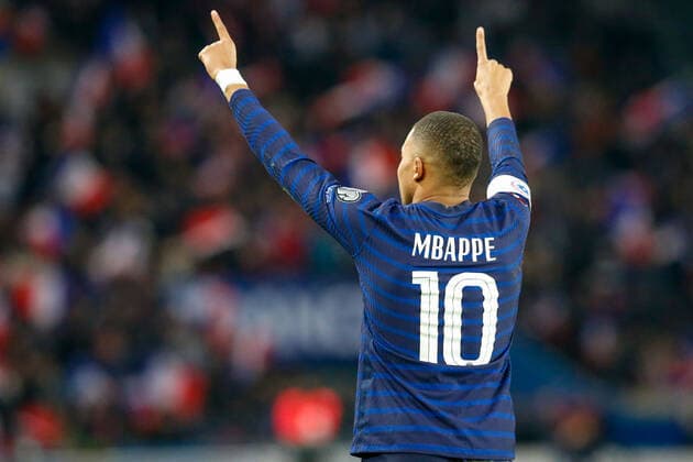 Paris, 13 November 2021, Europe World Cup Qualifiers Qatar 2022 France Kazakhstan v l ,Kylian MbappÃ FFF France goal celebration, celebrate the goal. Copyright: AntonioxBorga
