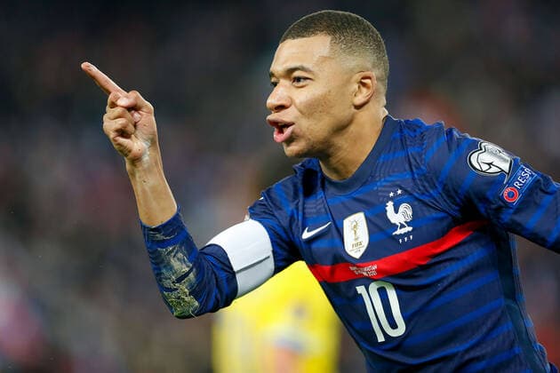 Paris, 13 November 2021, Europe World Cup Qualifiers Qatar 2022 France Kazakhstan v l ,Kylian MbappÃ FFF France goal celebration, celebrate the goal. Copyright: AntonioxBorga
