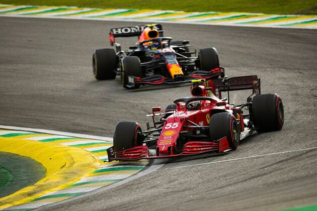 55 Carlos Sainz ESP, Scuderia Ferrari Mission Winnow , F1 Grand Prix of Brazil at Autodromo Jose Carlos Pace on November 13, 2021 in Sao Paulo, Brazil Photo by HOCH ZWEI Sao Paulo Brazil