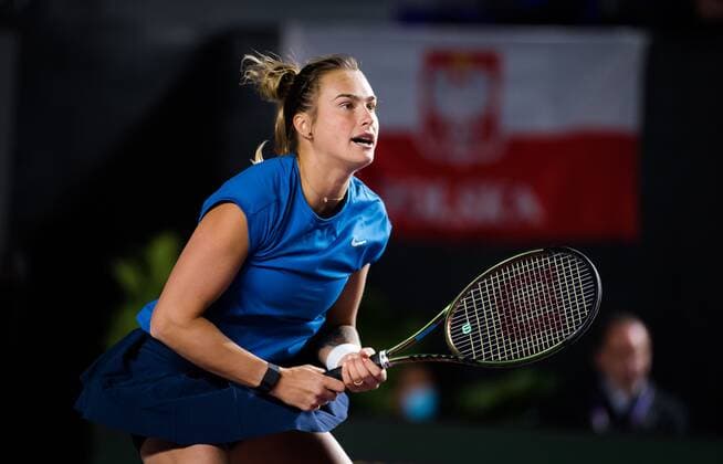 Mandatory Credit: Photo by Rob Prange Shutterstock (12596809cm) Aryna Sabalenka of Belarus in action during the second round robin match at the 2021 Akron WTA, Tennis Damen Finals Guadalajara WTA tennis tournament Akron WTA Finals, Day 4, Tennis, Panamerican Tennis Center Guadalajara, Mexico - 13 Nov 2021 Akron WTA Finals, Day 4, Tennis, Panamerican Tennis Center Guadalajara, Mexico - 13 Nov 2021  Copyright: xRobxPrange Shutterstockx 12596809cm
