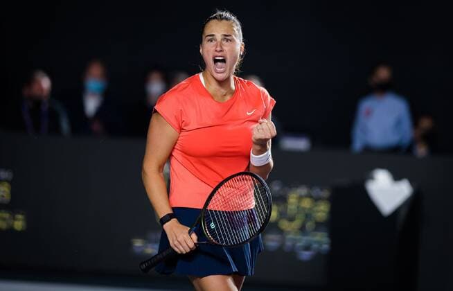 Mandatory Credit: Photo by Rob Prange Shutterstock (12596809ec) Aryna Sabalenka of Belarus in action during the second round robin match at the 2021 Akron WTA, Tennis Damen Finals Guadalajara WTA tennis tournament Akron WTA Finals, Day 4, Tennis, Panamerican Tennis Center Guadalajara, Mexico - 13 Nov 2021 Akron WTA Finals, Day 4, Tennis, Panamerican Tennis Center Guadalajara, Mexico - 13 Nov 2021  Copyright: xRobxPrange Shutterstockx 12596809ec
