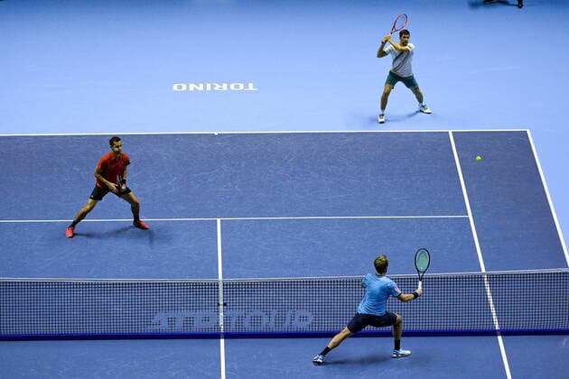 Photo Marco Alpozzi LaPresse November 14, 2021 Turin (Italy) Tennis Nitto ATP, Tennis Herren Finals - men s doubles - Round Robin Mektic Pavic Vs Krawietz Tecau  Copyright: xMarcoxAlpozzi LaPressex