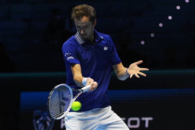 Photo Marco Alpozzi LaPresse November 14, 2021 Turin (Italy) Tennis Nitto ATP, Tennis Herren Finals - Men s single - Daniil Medvedev vs Hubert Hurkacz In the picture: Daniil Medvedev  Copyright: xMarcoxAlpozzi LaPressex