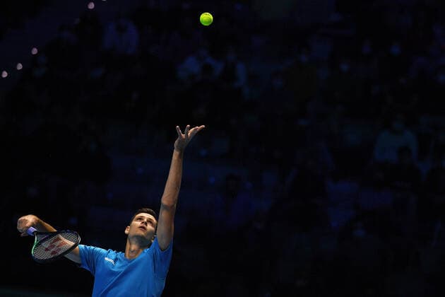 Photo Marco Alpozzi LaPresse November 14, 2021 Turin (Italy) Tennis Nitto ATP, Tennis Herren Finals - Men s single - Daniil Medvedev vs Hubert Hurkacz In the picture: Hubert Hurkacz  Copyright: xMarcoxAlpozzi LaPressex