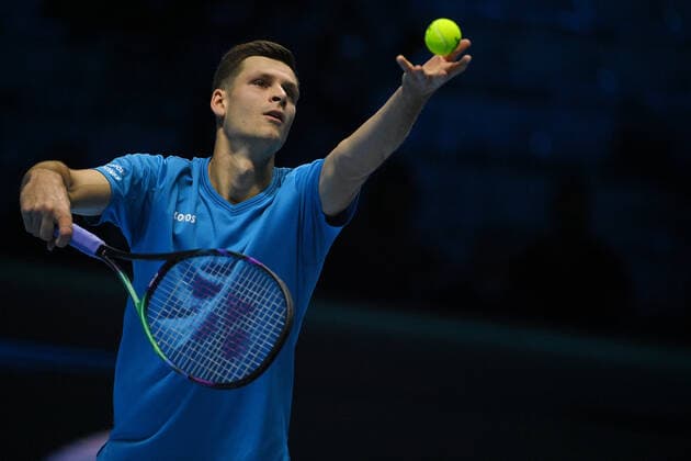 Photo Marco Alpozzi LaPresse November 14, 2021 Turin (Italy) Tennis Nitto ATP, Tennis Herren Finals - Men s single - Daniil Medvedev vs Hubert Hurkacz In the picture: Hubert Hurkacz  Copyright: xMarcoxAlpozzi LaPressex