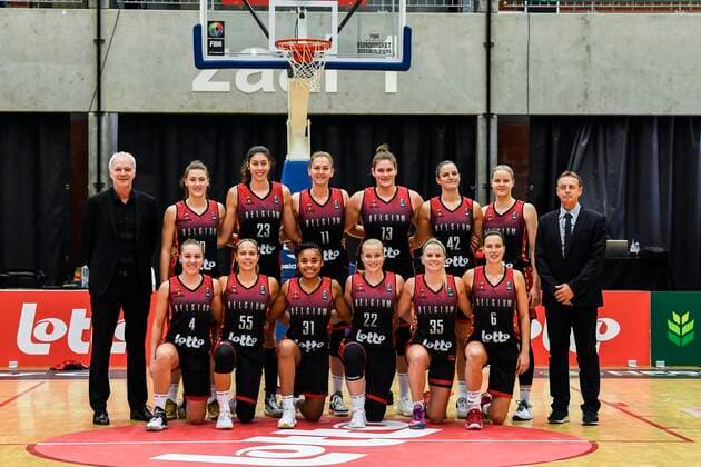 KORTRIJK, BELGIUM - NOVEMBER 14 : Team photo of Belgium before the FIBA Women s EuroBasket 2023 Qualifiers match between Belgium and Germany on November 14, 2021 in Kortrijk, Belgium, 14 11 2021 ( Belgium v Germany - FIBA Women s EuroBasket 2023 Qualifiers PhotoNews Panoramic 