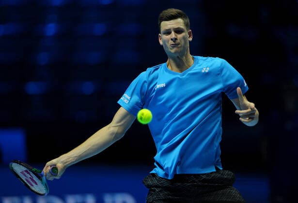 Mandatory Credit: Photo by Ella Ling Shutterstock (12602560aa) Hubert Hurkacz of Poland in action Nitto ATP, Tennis Herren Finals, Tennis, Turin, Italy - 14 Nov 2021 Nitto ATP Finals, Tennis, Turin, Italy - 14 Nov 2021  Copyright: xEllaxLing Shutterstockx 12602560aa