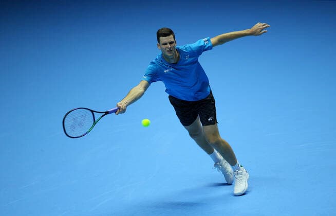 Mandatory Credit: Photo by Ella Ling Shutterstock (12602560am) Hubert Hurkacz of Poland in action Nitto ATP, Tennis Herren Finals, Tennis, Turin, Italy - 14 Nov 2021 Nitto ATP Finals, Tennis, Turin, Italy - 14 Nov 2021  Copyright: xEllaxLing Shutterstockx 12602560am