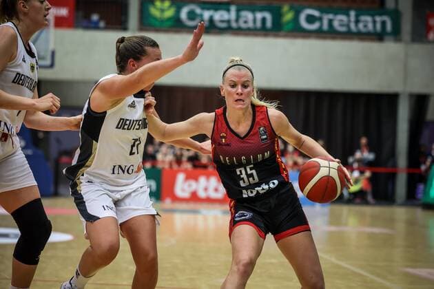 KORTRIJK, BELGIUM - NOVEMBER 14 : Julie Vanloo of Belgium during the FIBA Women s EuroBasket 2023 Qualifiers match between Belgium and Germany on November 14, 2021 in Kortrijk, Belgium, 14 11 2021 ( Belgium v Germany - FIBA Women s EuroBasket 2023 Qualifiers PhotoNews Panoramic 