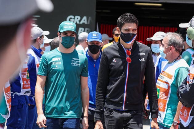 STROLL Lance (can), Aston Martin F1 AMR21, OCON Esteban (fra), Alpine F1 A521, portrait during the Formula 1 Heineken Grande Premio De Sao Paulo 2021, Sao Paulo Grand Prix, 19th round of the 2021 FIA Formula One World Championship, WM, Weltmeisterschaft from November 12 to 14, 2021 on the Interlagos Circuit, in Sao Paulo, Brazil - F1 - SAO PAULO GRAND PRIX 2021 - RACE DPPI Panoramic  00121040_AV6_5597