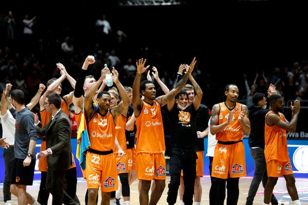 14 11 2021, easyCredit Basketball Bundesliga, Magentasport BBL Cup, 2020 2021 season, men, Chemnitz Niners FC Bayern Munich Basketball Cheers of the Niners Chemnitz Chemnitz Fair Chemnitz Saxony Germany