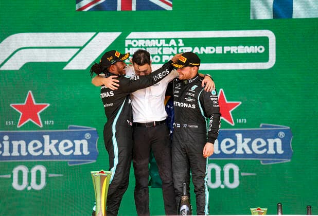 44 Lewis Hamilton GBR, Mercedes AMG Petronas F1 Team , Leonardo Donisete da Silva Mercedes AMG Petronas F1 Team , 77 Valtteri Bottas FIN, Mercedes AMG Petronas F1 Team , F1 Grand Prix of Brazil at Autodromo Jose Carlos Pace on November 14, 2021 in Sao Paulo, Brazil Photo by HOCH ZWEI Sao Paulo Brazil
