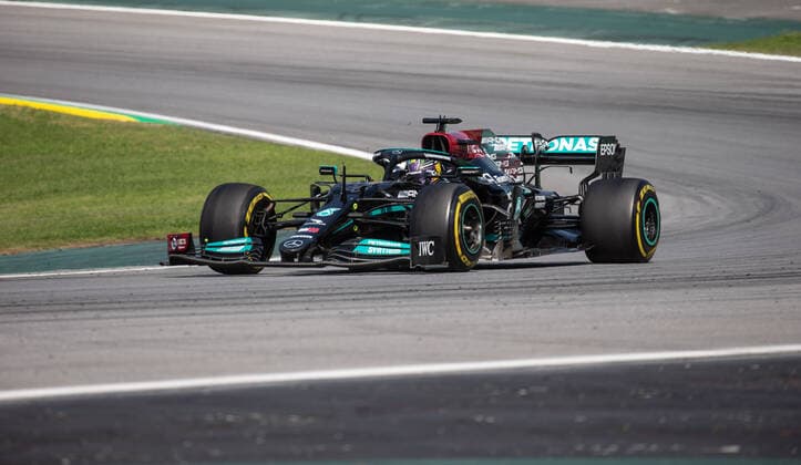 November 14, 2021, Sao Paulo, Sao Paulo, Brazil: LEWIS HAMILTON, of Mercedes AMG Petronas F1 Team, drives during the 2021 Formula One Grand Prix of Sao Paulo at Interlagos circuit, on November 14, in Sao Paulo, Brazil. Sao Paulo Brazil - ZUMAl146 20211114_zaf_l146_029 Copyright: xPauloxLopesx