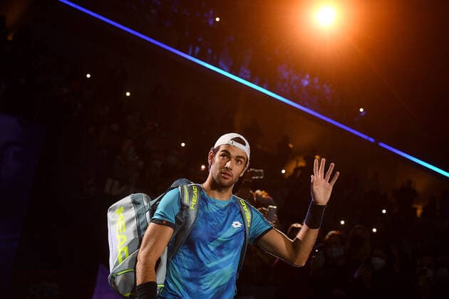Photo Marco Alpozzi LaPresse November 14, 2021 Turin (Italy) Tennis Nitto ATP, Tennis Herren Finals - men s singles - Round Robin Alexander Zverev Vs Matteo Berrettini In the pic: Matteo Berrettini  Copyright: xMarcoxAlpozzi LaPressex